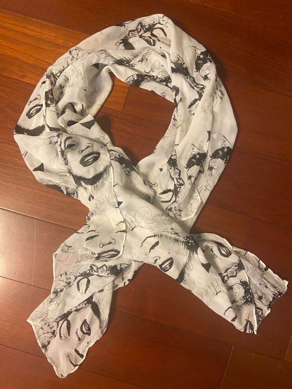 Marilyn Monroe Black and White silky Scarf
